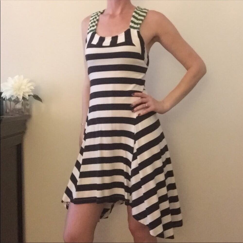 Anthropologie HWR Monogram Split Striped Dress